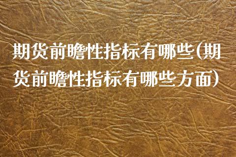 期货前瞻性指标有哪些(期货前瞻性指标有哪些方面)_https://www.fcdydaikuan.com_恒生指数直播室_第1张