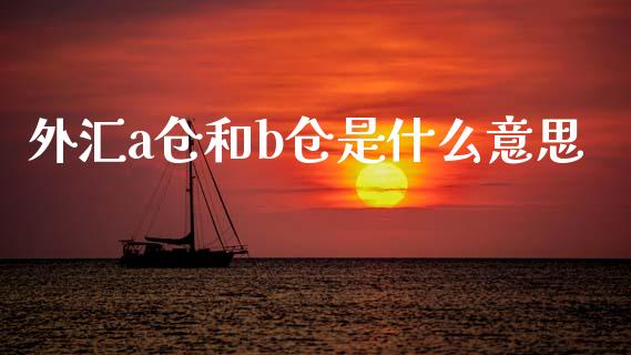 外汇a仓和b仓是什么意思_https://www.fcdydaikuan.com_德指期货直播_第1张