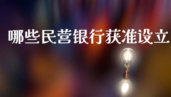 哪些民营银行获准设立_https://www.fcdydaikuan.com_恒生指数直播室_第1张