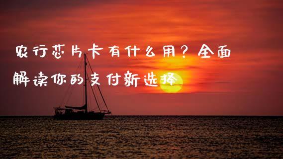 农行芯片卡有什么用？全面解读你的支付新选择_https://www.fcdydaikuan.com_恒生指数直播室_第1张
