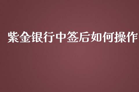 紫金银行中签后如何操作_https://www.fcdydaikuan.com_德指期货直播_第1张