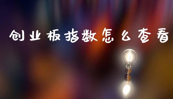 创业板指数怎么查看_https://www.fcdydaikuan.com_德指期货直播_第1张