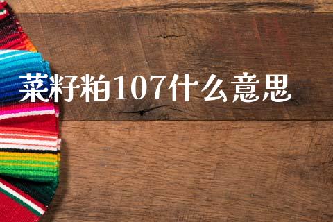 菜籽粕107什么意思_https://www.fcdydaikuan.com_恒指期货直播_第1张