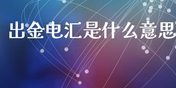 出金电汇是什么意思_https://www.fcdydaikuan.com_黄金期货直播_第1张