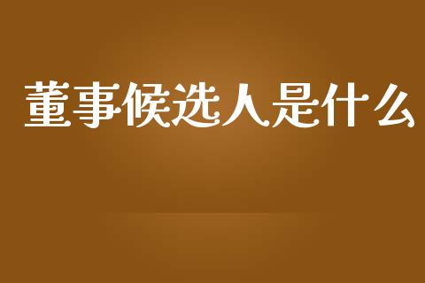 董事候选人是什么_https://www.fcdydaikuan.com_德指期货直播_第1张
