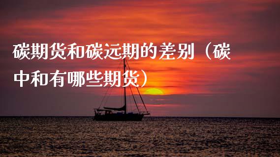 碳期货和碳远期的差别（碳中和有哪些期货）_https://www.fcdydaikuan.com_恒指期货直播_第1张