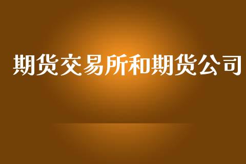 期货交易所和期货公司_https://www.fcdydaikuan.com_恒指期货直播_第1张