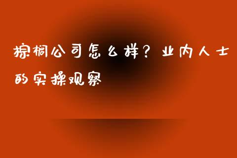 棕榈公司怎么样？业内人士的实操观察_https://www.fcdydaikuan.com_恒生指数直播室_第1张