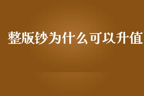 整版钞为什么可以升值_https://www.fcdydaikuan.com_恒指期货直播_第1张