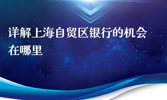 详解上海自贸区银行的机会在哪里_https://www.fcdydaikuan.com_恒生指数直播室_第1张