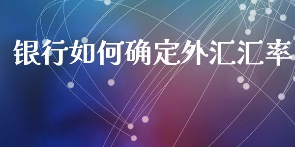 银行如何确定外汇汇率_https://www.fcdydaikuan.com_恒指期货直播_第1张
