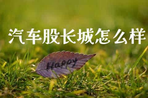 汽车股长城怎么样_https://www.fcdydaikuan.com_德指期货直播_第1张