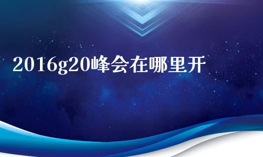 2016g20峰会在哪里开_https://www.fcdydaikuan.com_恒指期货直播_第1张