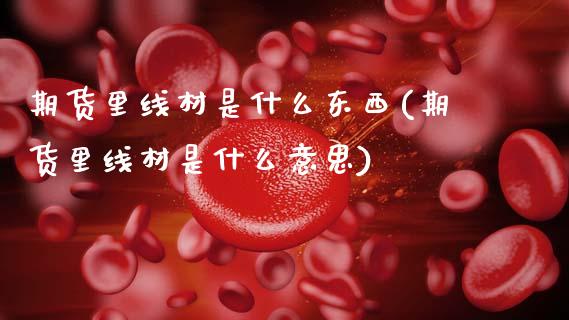 期货里线材是什么东西(期货里线材是什么意思)_https://www.fcdydaikuan.com_德指期货直播_第1张