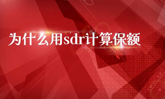为什么用sdr计算保额_https://www.fcdydaikuan.com_恒指期货直播_第1张