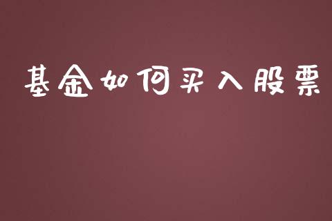 基金如何买入股票_https://www.fcdydaikuan.com_恒指期货直播_第1张