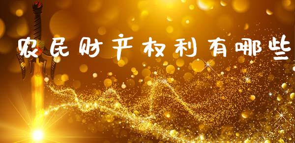 农民财产权利有哪些_https://www.fcdydaikuan.com_恒生指数直播室_第1张