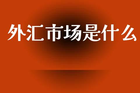 外汇市场是什么_https://www.fcdydaikuan.com_德指期货直播_第1张