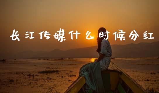 长江传媒什么时候分红_https://www.fcdydaikuan.com_德指期货直播_第1张