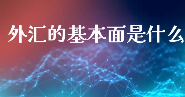 外汇的基本面是什么_https://www.fcdydaikuan.com_德指期货直播_第1张
