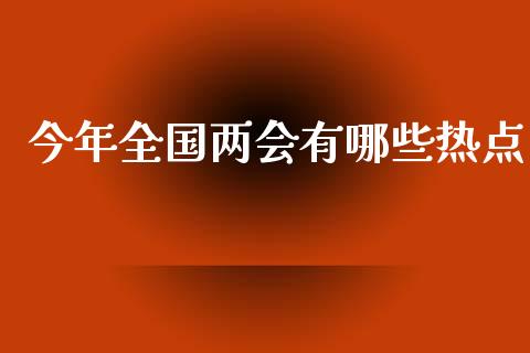 今年全国两会有哪些热点_https://www.fcdydaikuan.com_恒指期货直播_第1张