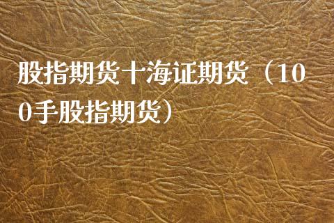 股指期货十海证期货（100手股指期货）_https://www.fcdydaikuan.com_恒生指数直播室_第1张