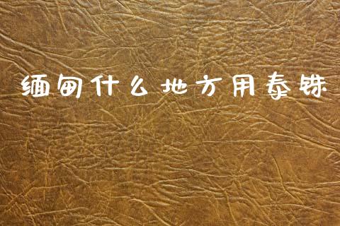 缅甸什么地方用泰铢_https://www.fcdydaikuan.com_恒生指数直播室_第1张