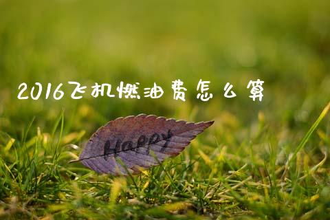 2016飞机燃油费怎么算_https://www.fcdydaikuan.com_黄金期货直播_第1张