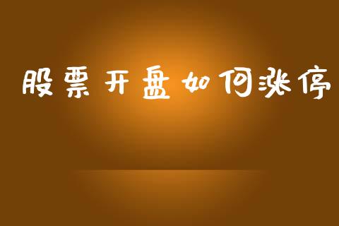 股票开盘如何涨停_https://www.fcdydaikuan.com_恒生指数直播室_第1张