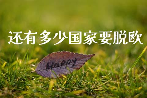还有多少国家要脱欧_https://www.fcdydaikuan.com_黄金期货直播_第1张