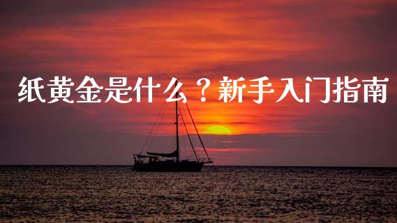 纸黄金是什么？新手入门指南_https://www.fcdydaikuan.com_恒指期货直播_第1张