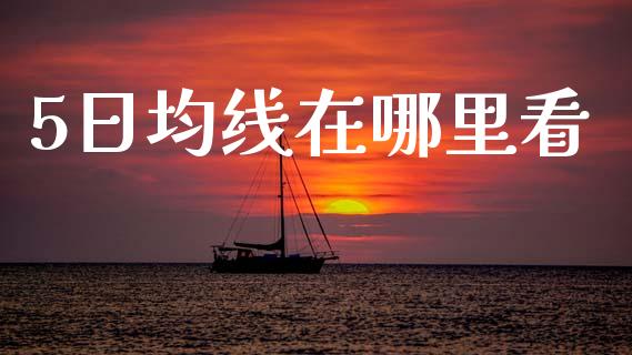 5日均线在哪里看_https://www.fcdydaikuan.com_德指期货直播_第1张