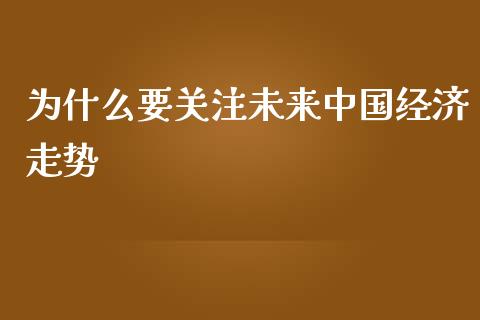 为什么要关注未来中国经济走势_https://www.fcdydaikuan.com_德指期货直播_第1张