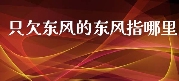 只欠东风的东风指哪里_https://www.fcdydaikuan.com_德指期货直播_第1张