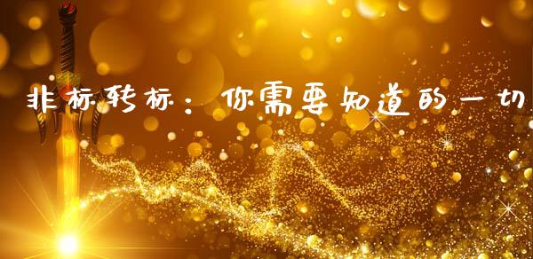 非标转标：你需要知道的一切_https://www.fcdydaikuan.com_黄金期货直播_第1张