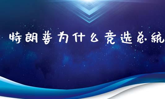 特朗普为什么竞选总统_https://www.fcdydaikuan.com_恒指期货直播_第1张