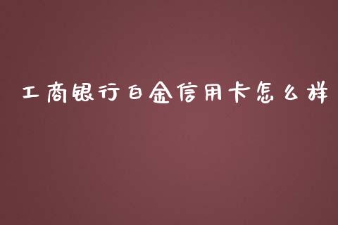 工商银行白金信用卡怎么样_https://www.fcdydaikuan.com_黄金期货直播_第1张