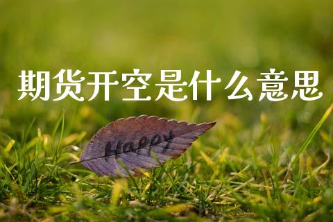 期货开空是什么意思_https://www.fcdydaikuan.com_黄金期货直播_第1张