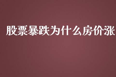 股票暴跌为什么房价涨_https://www.fcdydaikuan.com_恒指期货直播_第1张