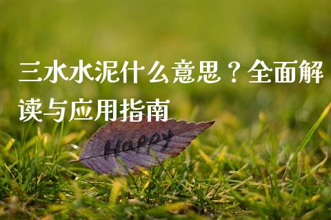 三水水泥什么意思？全面解读与应用指南_https://www.fcdydaikuan.com_恒指期货直播_第1张