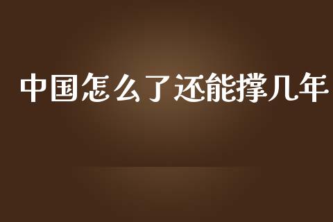 中国怎么了还能撑几年_https://www.fcdydaikuan.com_德指期货直播_第1张