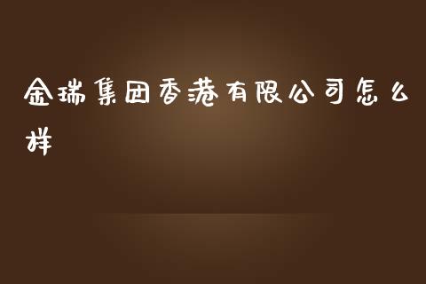 金瑞集团香港有限公司怎么样_https://www.fcdydaikuan.com_恒生指数直播室_第1张