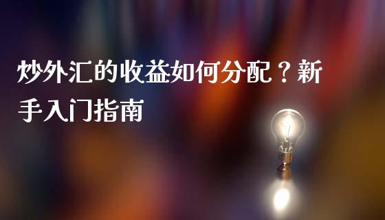 炒外汇的收益如何分配？新手入门指南_https://www.fcdydaikuan.com_恒指期货直播_第1张
