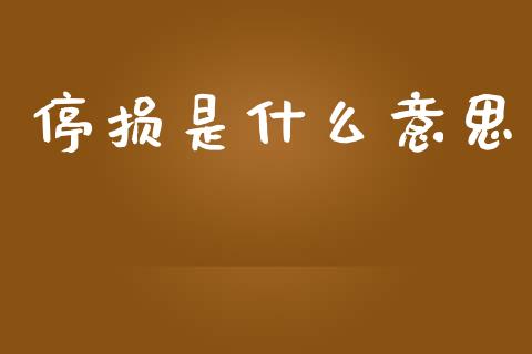 停损是什么意思_https://www.fcdydaikuan.com_恒指期货直播_第1张
