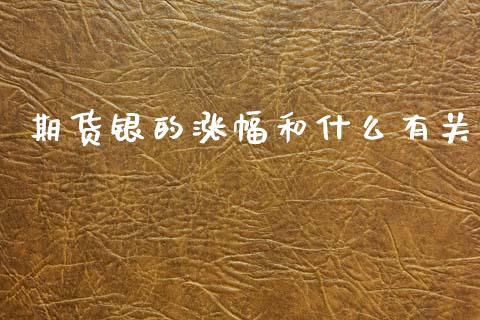 期货银的涨幅和什么有关_https://www.fcdydaikuan.com_德指期货直播_第1张