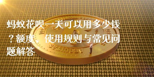 蚂蚁花呗一天可以用多少钱？额度、使用规则与常见问题解答_https://www.fcdydaikuan.com_恒生指数直播室_第1张