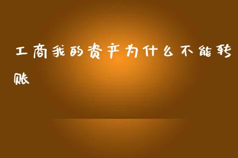 工商我的资产为什么不能转账_https://www.fcdydaikuan.com_恒指期货直播_第1张