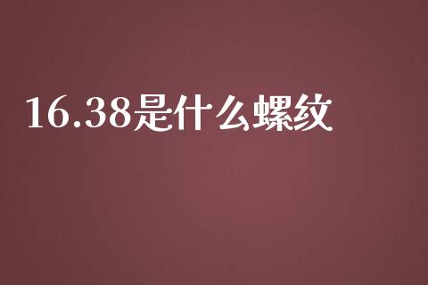 16.38是什么螺纹_https://www.fcdydaikuan.com_恒指期货直播_第1张