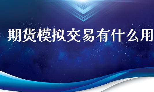 期货模拟交易有什么用_https://www.fcdydaikuan.com_黄金期货直播_第1张