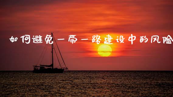 如何避免一带一路建设中的风险_https://www.fcdydaikuan.com_黄金期货直播_第1张
